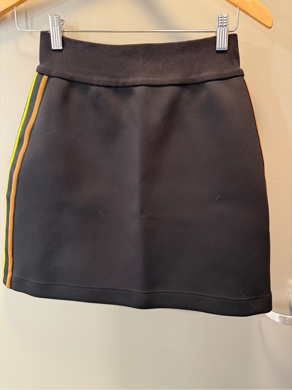 M Missoni Black Scuba Mini Skirt Side Stripe Zip Front IT 38 - Picture 6 of 8
